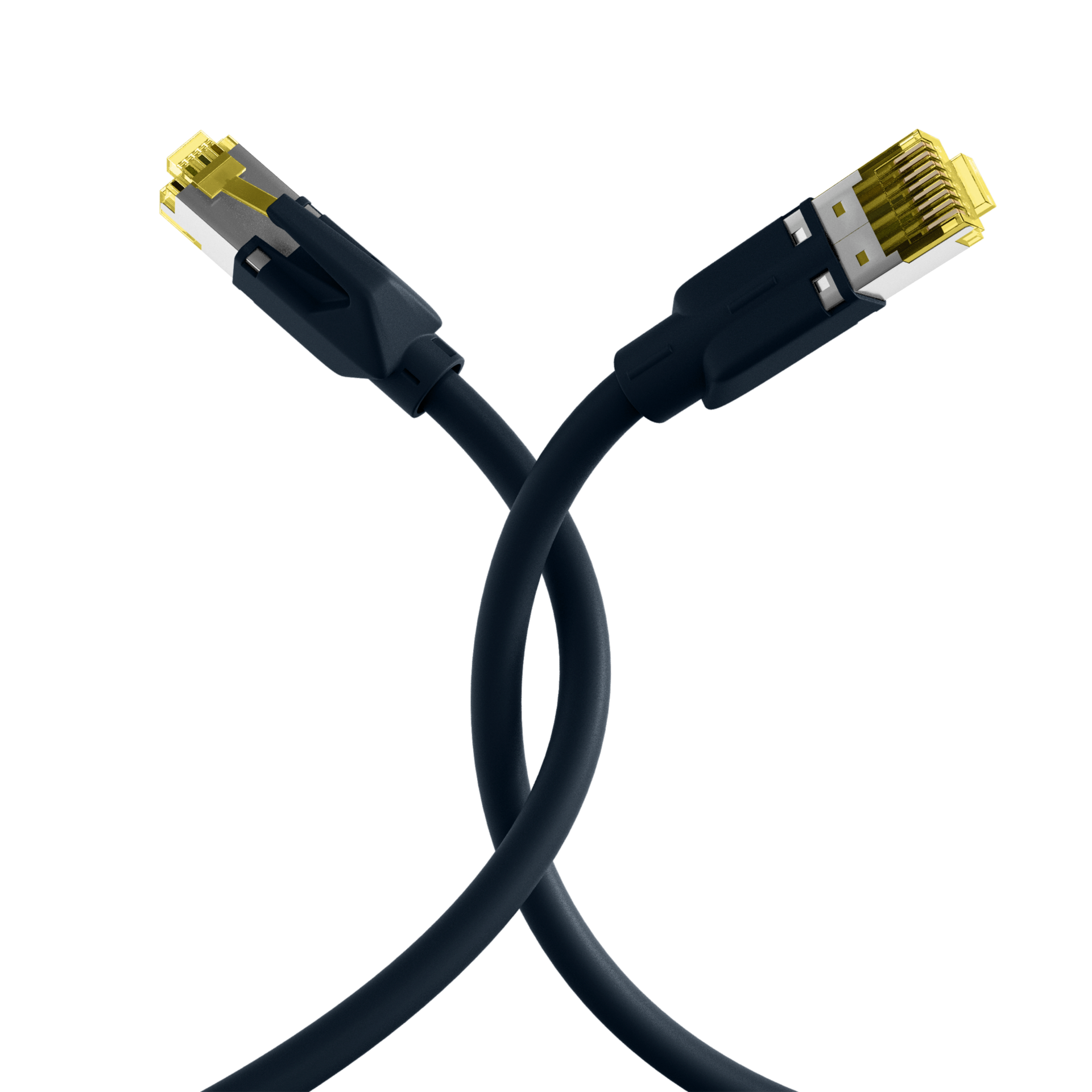 RJ45 Patchkabel Cat.6A S/FTP PUR   Cat.7 Rohkabel TM31 schwarz 0,5m