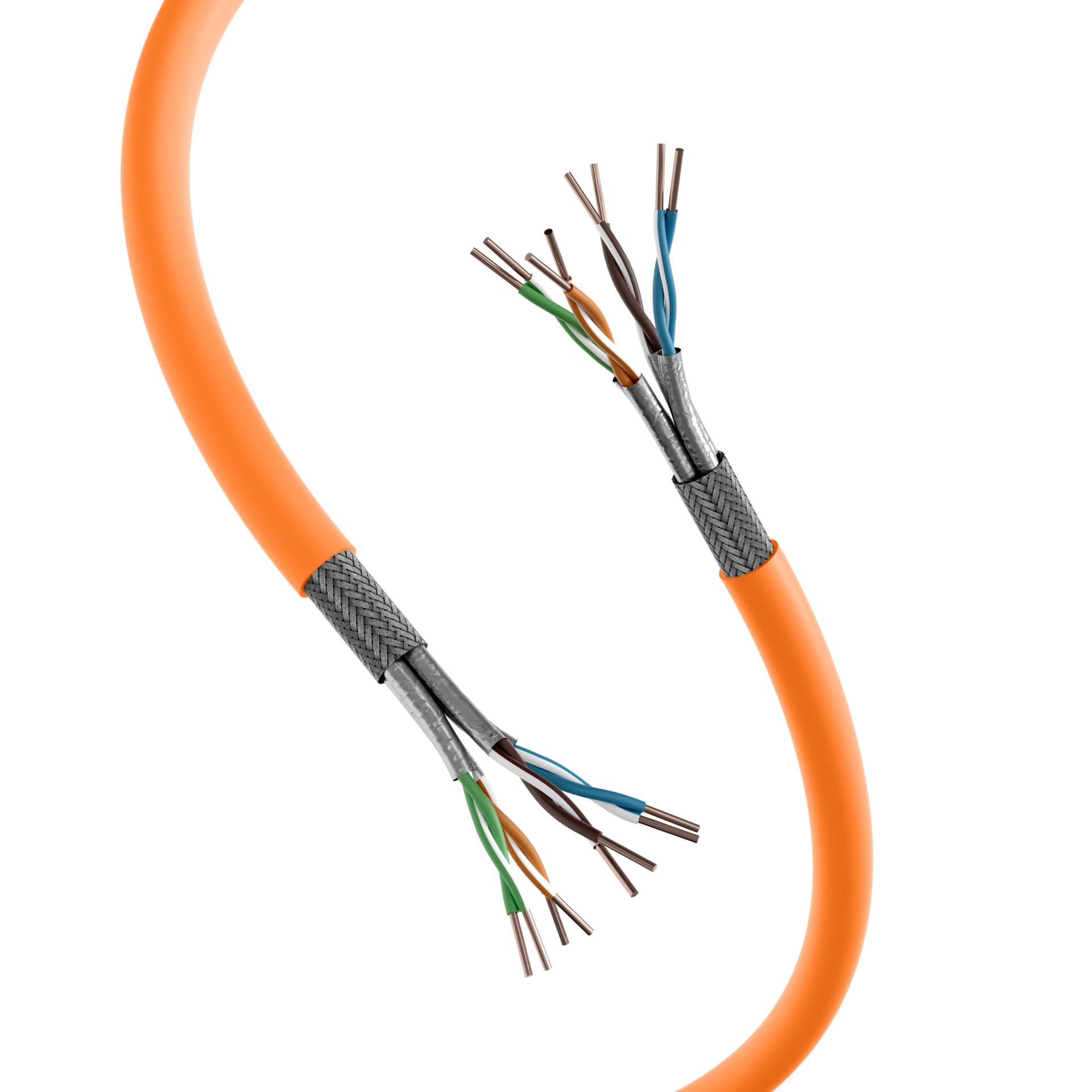 LAN Cat.7 1000 AWG23 S/FTP,4P, CPR Dca, orange, 100m