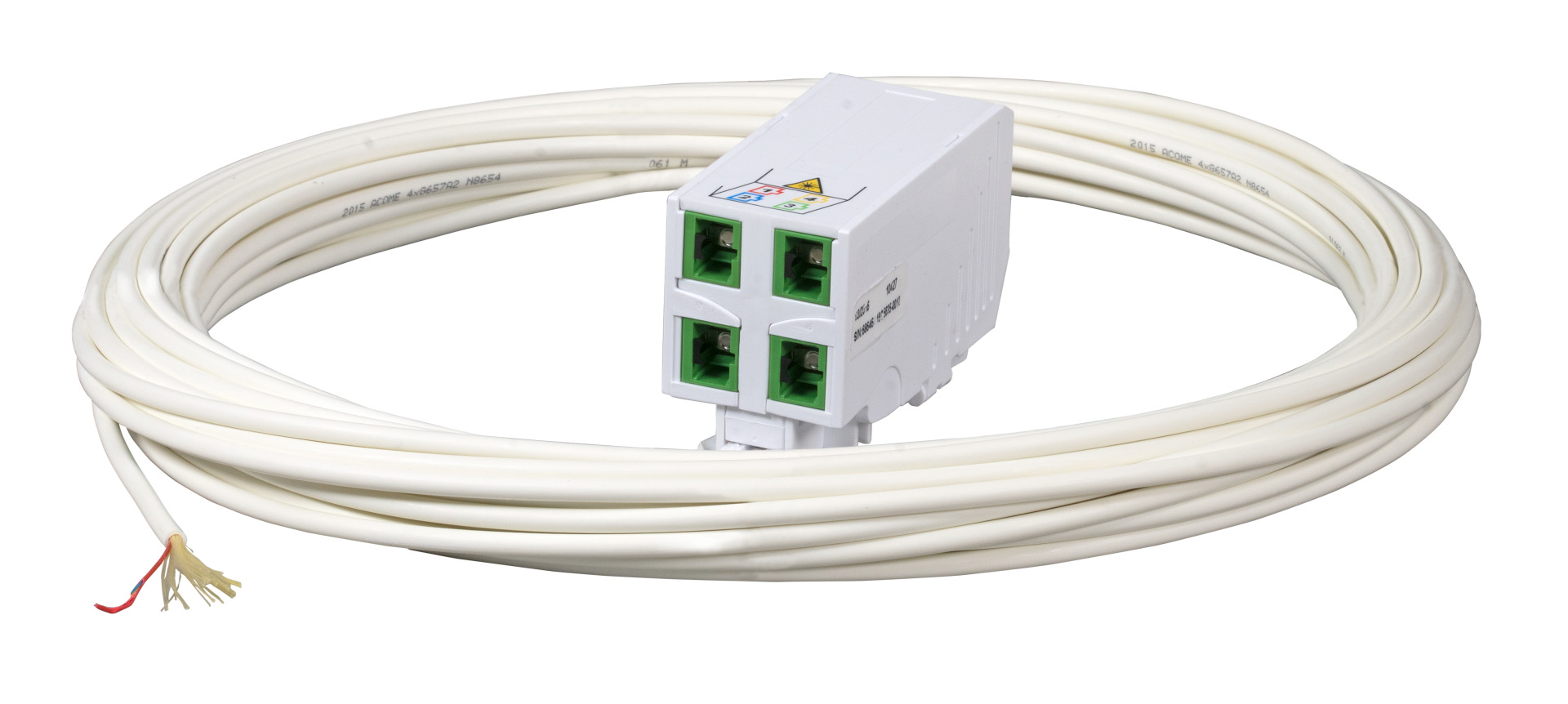 FTTH Hutschienenadapter,4x SC/APC Kupplung, Laserschutz integriert,15m Drop Ca