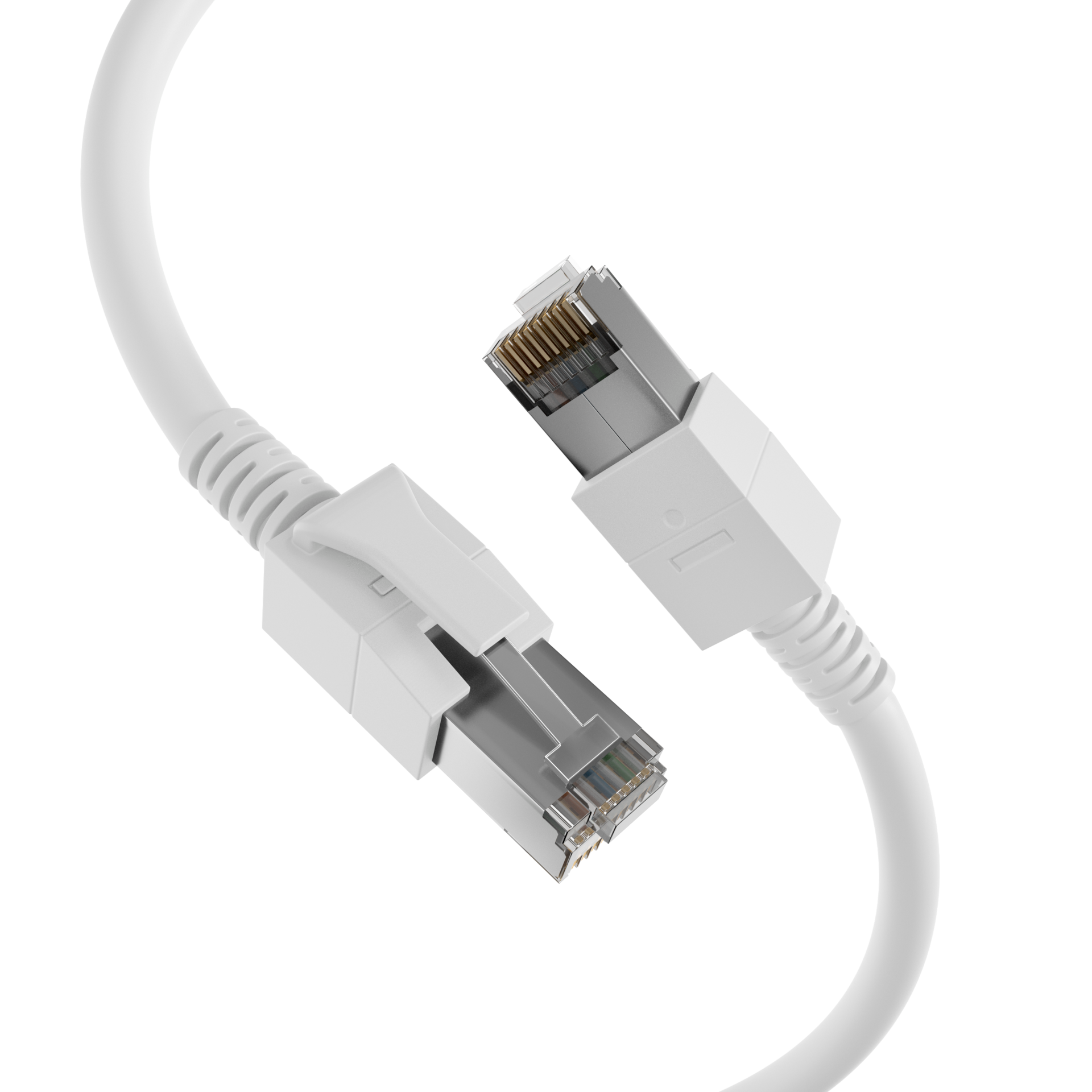 RJ45 Patchkabel Cat.6A S/FTP FRNC  VC LED weiß 1,5m