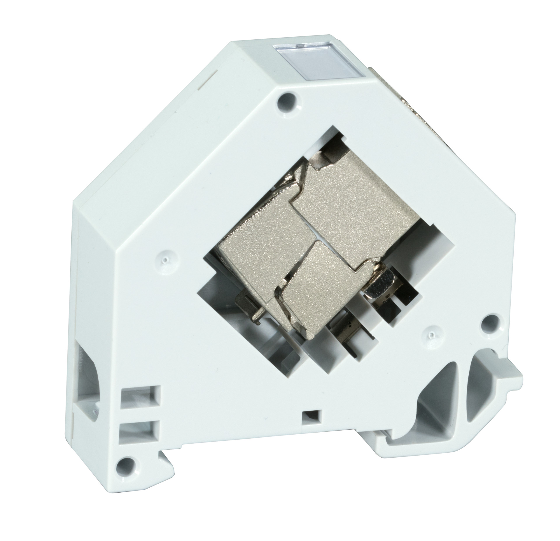 INFRALAN® 1-Port RJ45 Keystonehalter für Hutschienenmontage