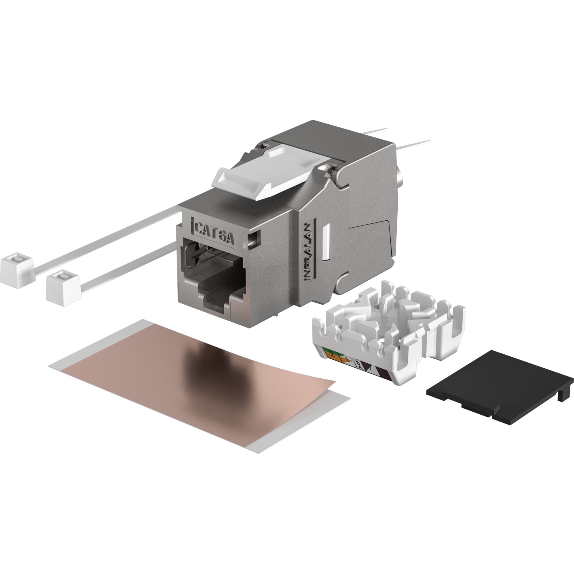 RJ45 Keystone STP, Cat.6A, 500MHz, Komponenten zertifiziert