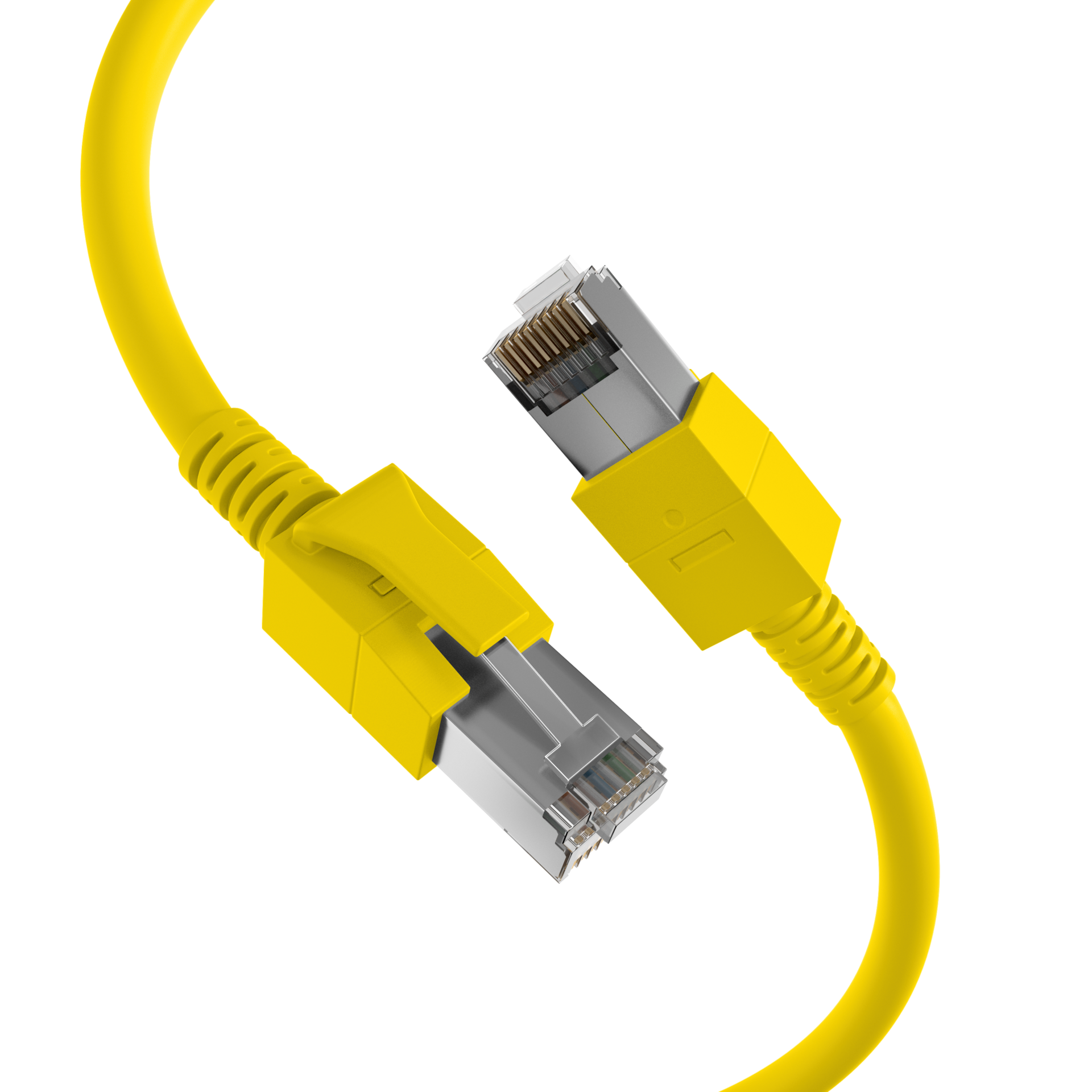 RJ45 Patchkabel Cat.6A S/FTP FRNC  VC LED gelb 0,5m