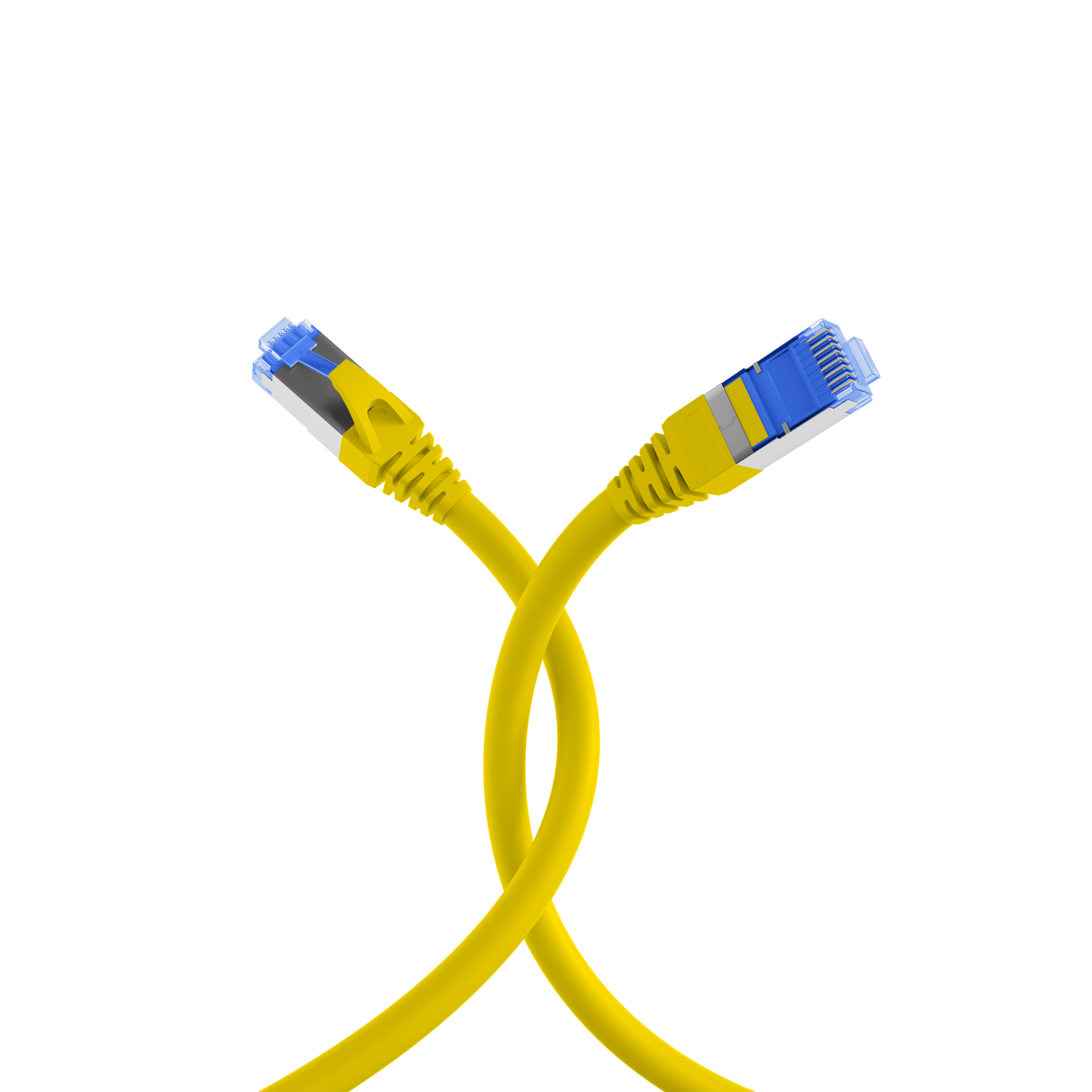 INFRALAN® RJ45 Patchkabel S/FTP, Cat.6A, TPE superflex, 1,5m, gelb