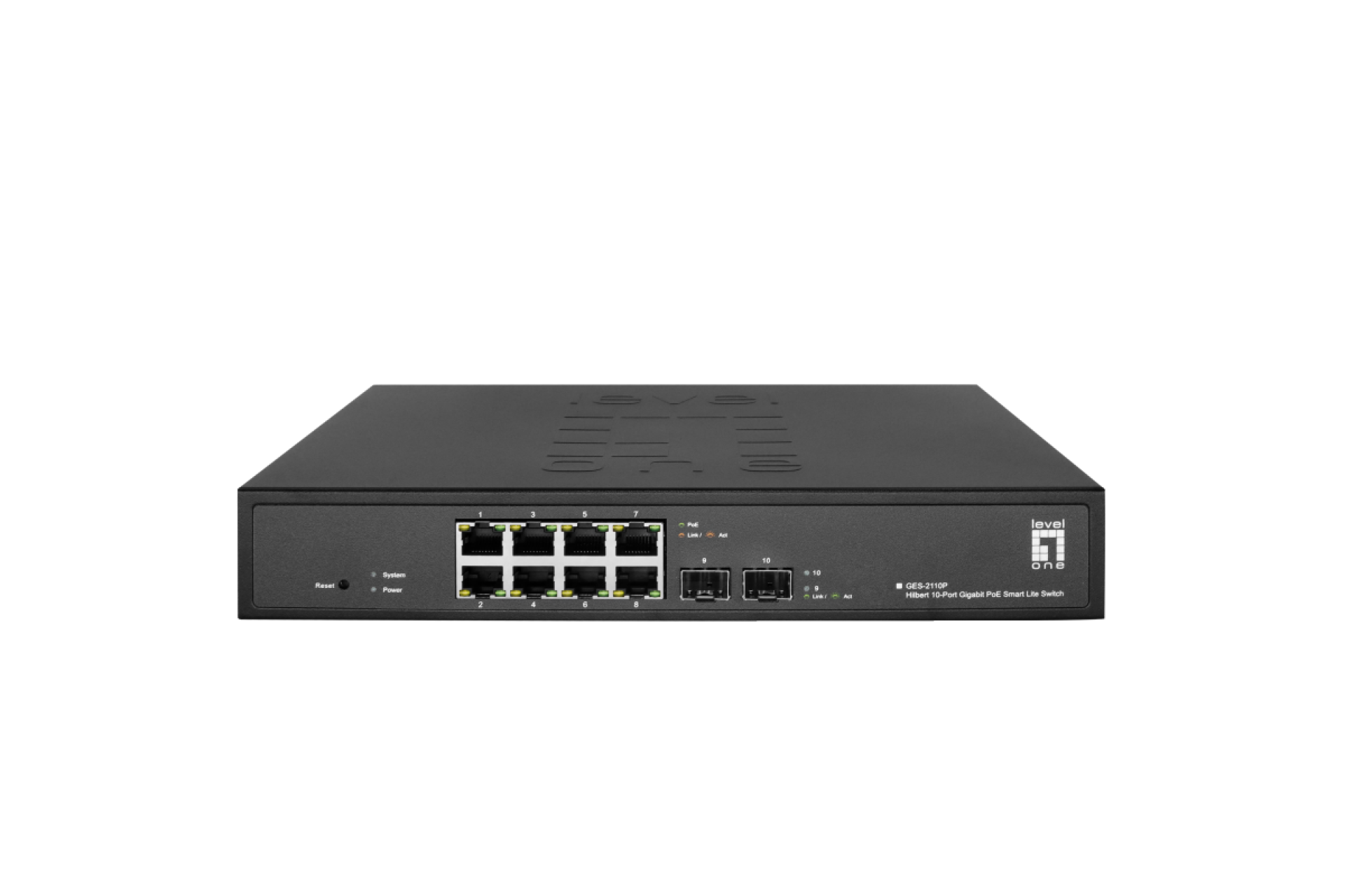 Hilbert 10-Port Gigabit PoE Smart Lite Switch, 8xPoE Ausgänge 2xGigabit SFP