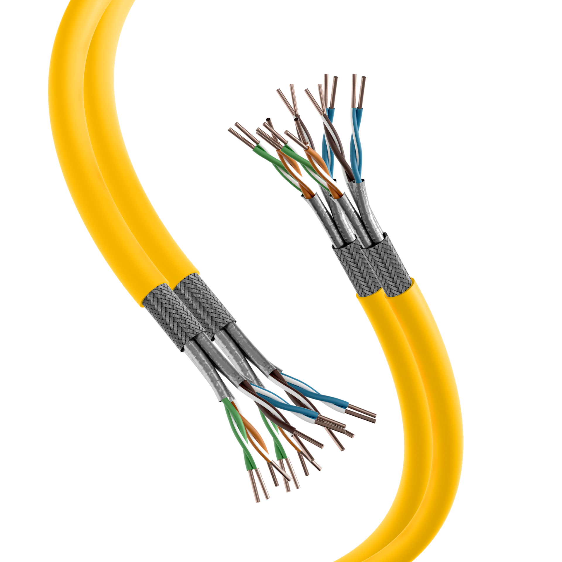 INFRALAN® Cat.7A 1250 AWG23, S/FTP 2x4P CPR Cca rapsgelb RAL1021, 500m