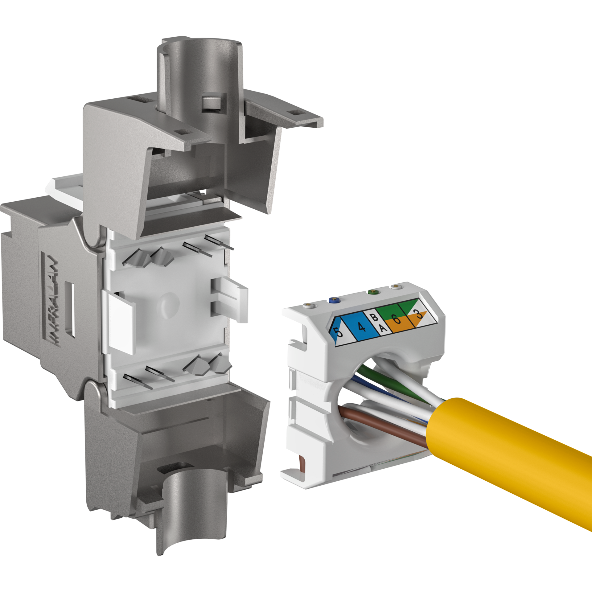 RJ45 Keystone STP, Cat.6A, 500MHz, Komponenten zertifiziert