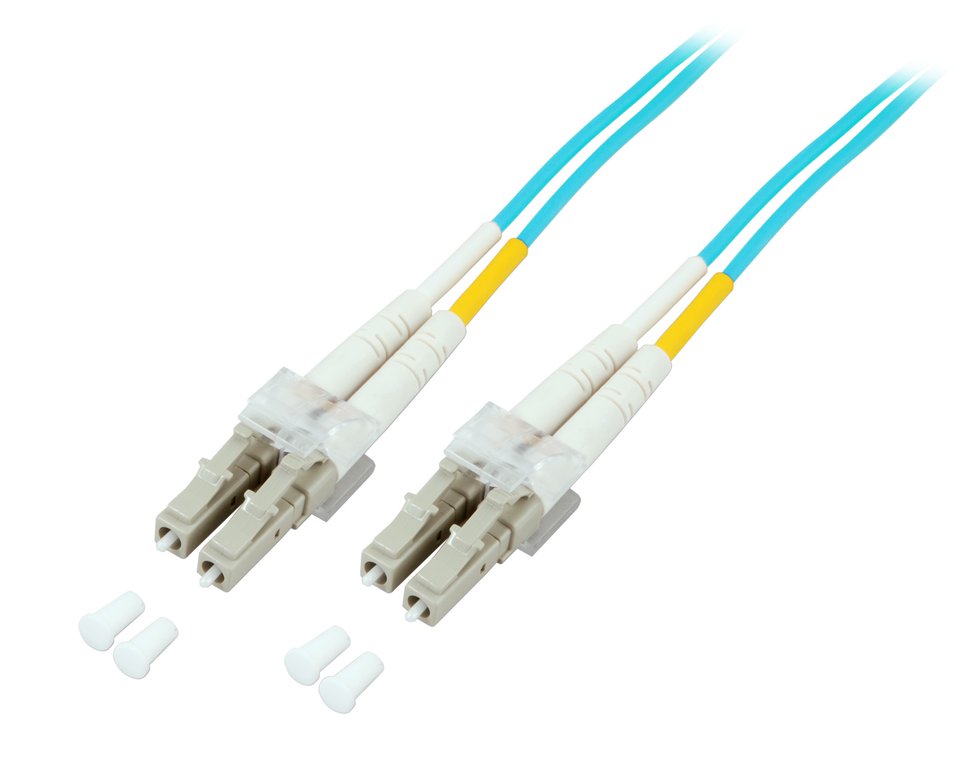 Duplex Jumper LC-LC 50/125µ, OM3, LSZH, aqua, 2.0mm, 45m