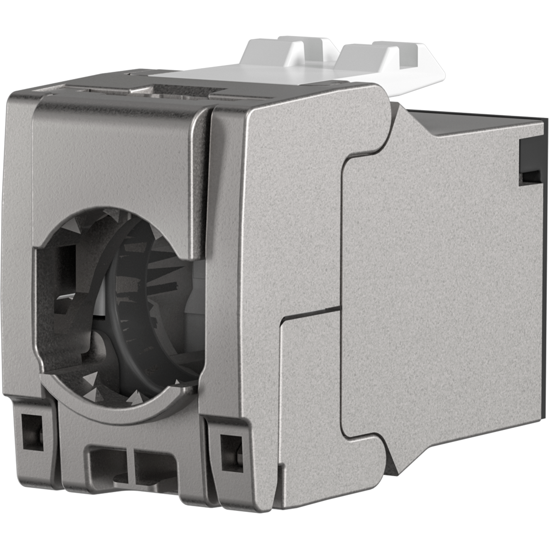 RJ45 Keystone Slimline/Shortbody Cat.6A Komponentenzertifiziert silber